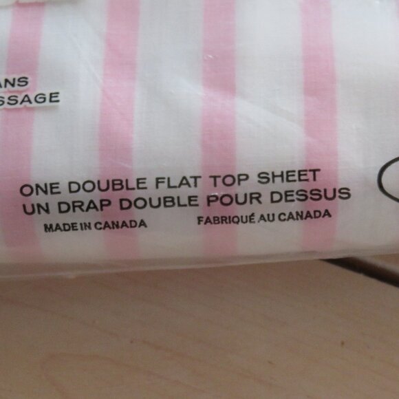 Vintage Wabasso Pink Bed Sheet double made in Canada original packaging - Picture 2 of 5